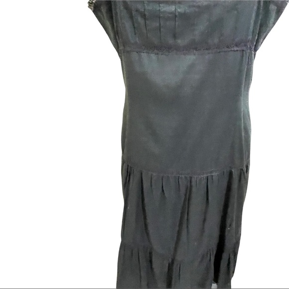 Tommy Hilfiger maxi dress size 10 tierd cotton with lace inserts black. - Picture 8 of 15
